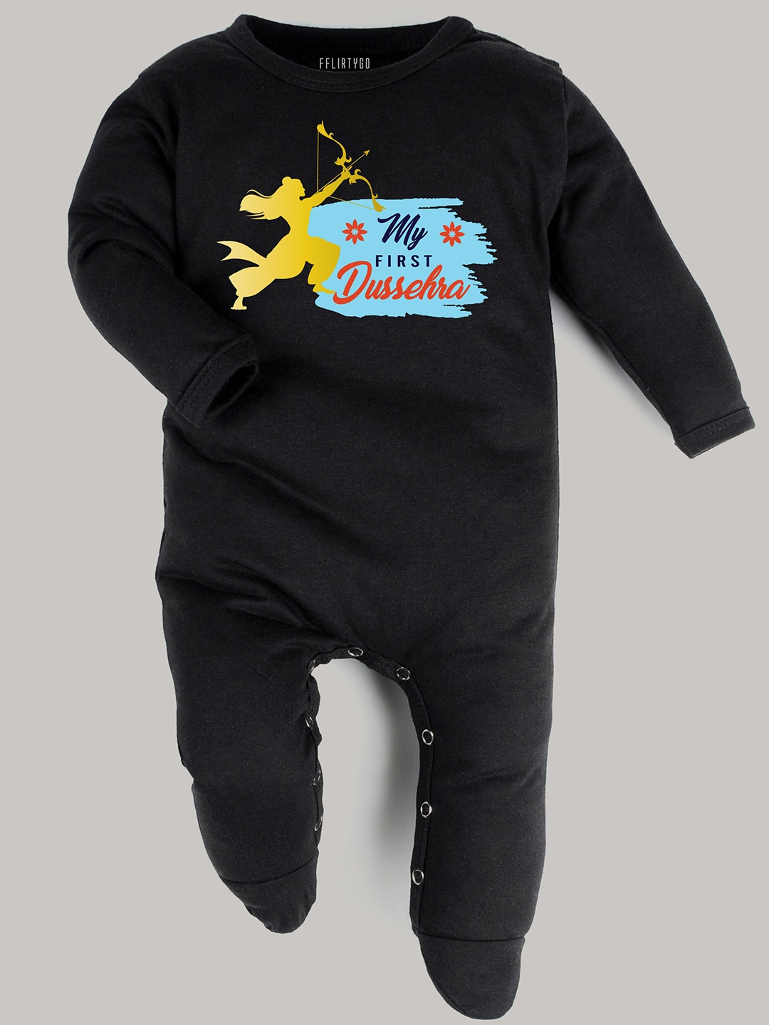 

FFLIRTYGO Unisex Kids Black Printed Basic Jumpsuit