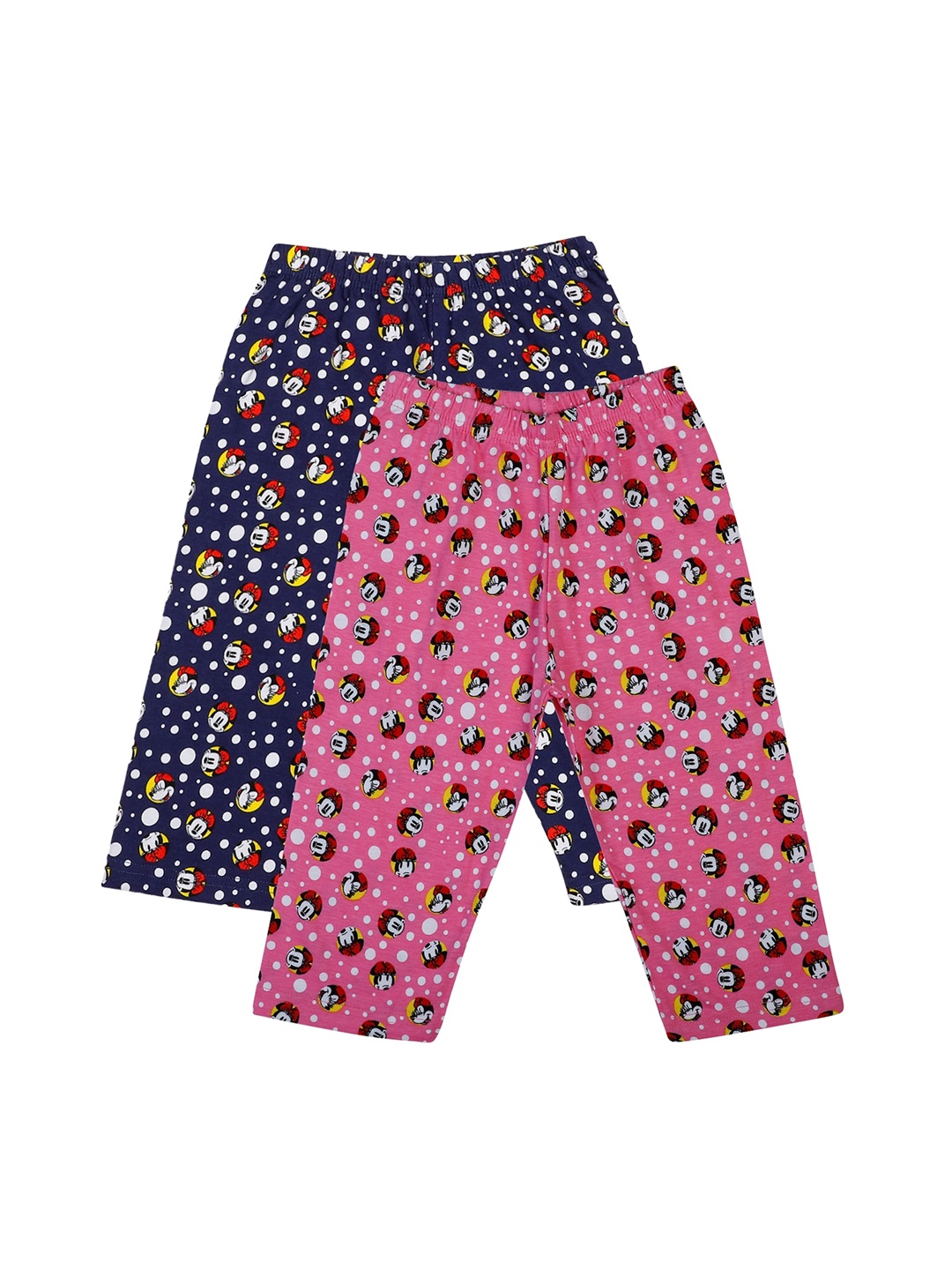 

Bodycare Kids Pack of 2 Girls Pink & Navy Blue Printed Capris