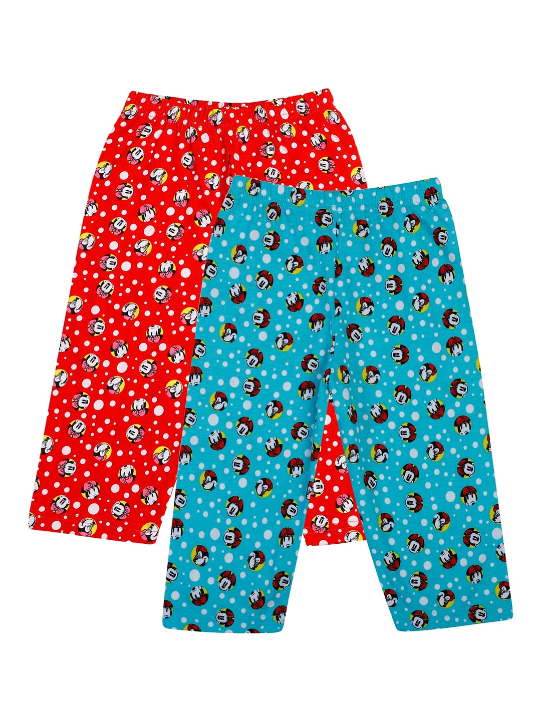 

Bodycare Kids Girls Pack Of 2 Minnie & Friends Printed Capris, Red