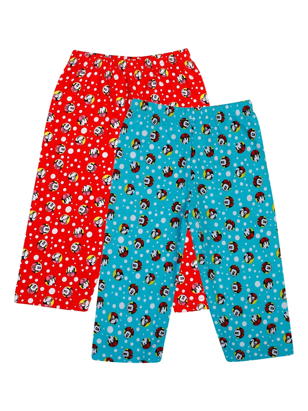 

Bodycare Kids Girls Pack Of 2 Minnie & Friends Printed Capris, Red