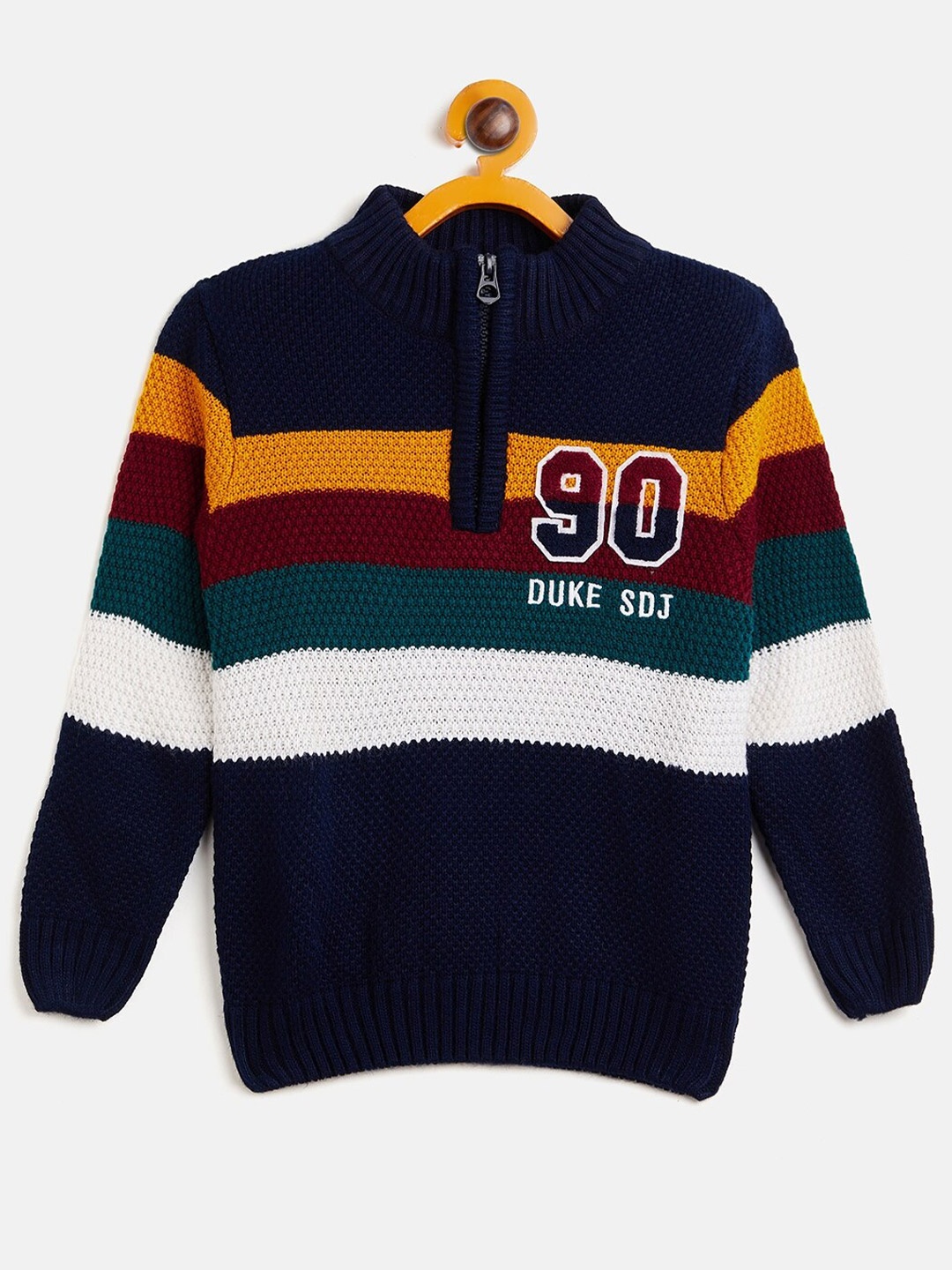 

Duke Boys Multicoloured Colourblocked Striped Pullover, Multi