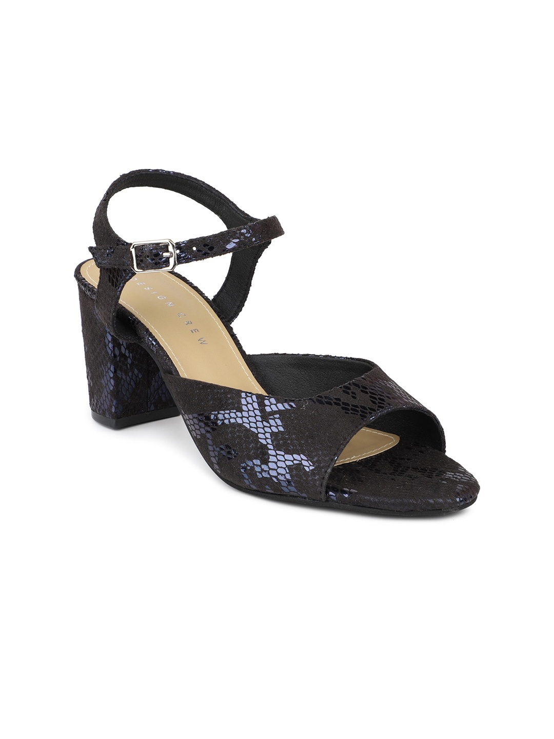 

DESIGN CREW Blue Embellished Block Heels