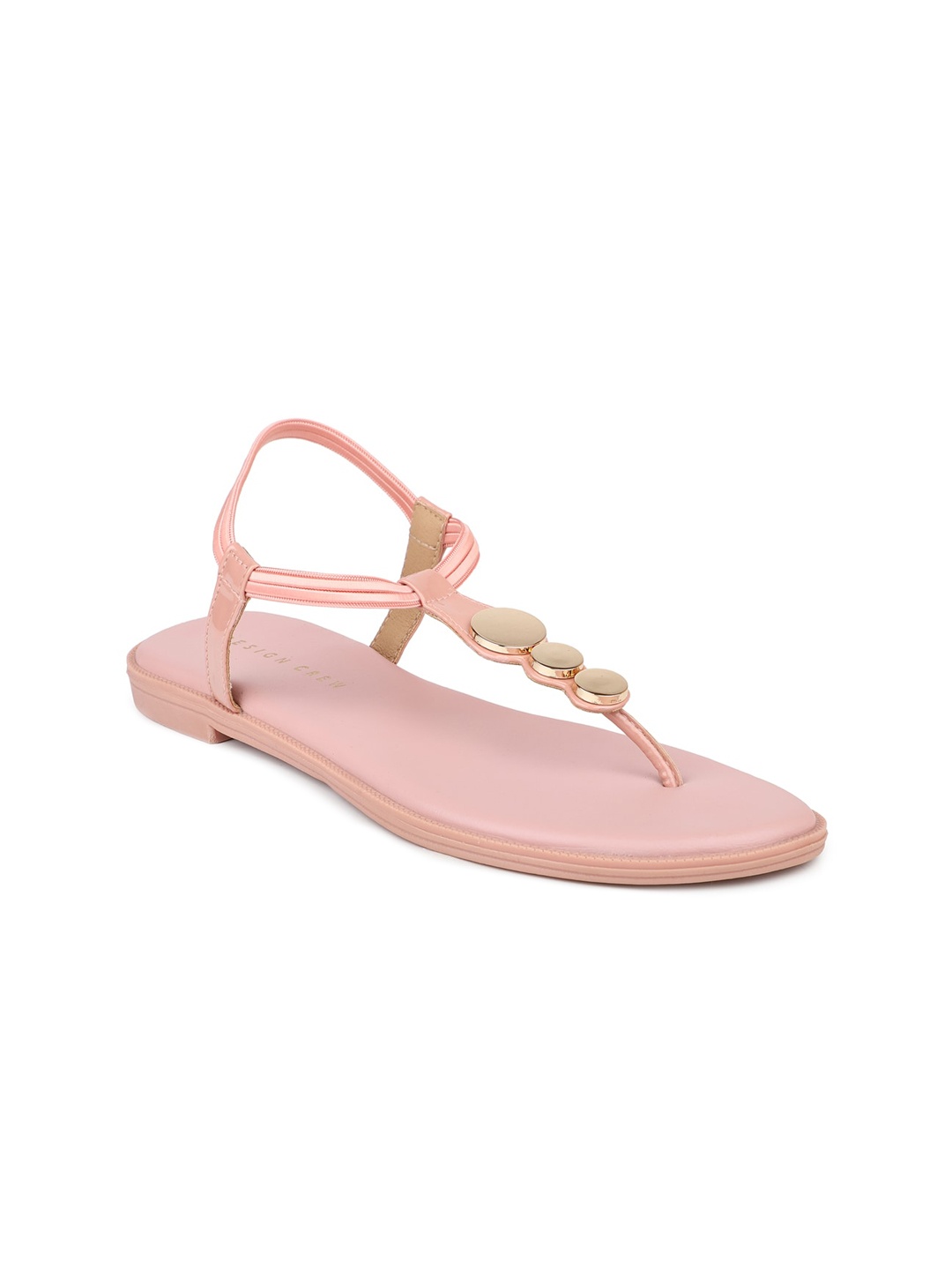 

DESIGN CREW Women Pink T-Strap Flats