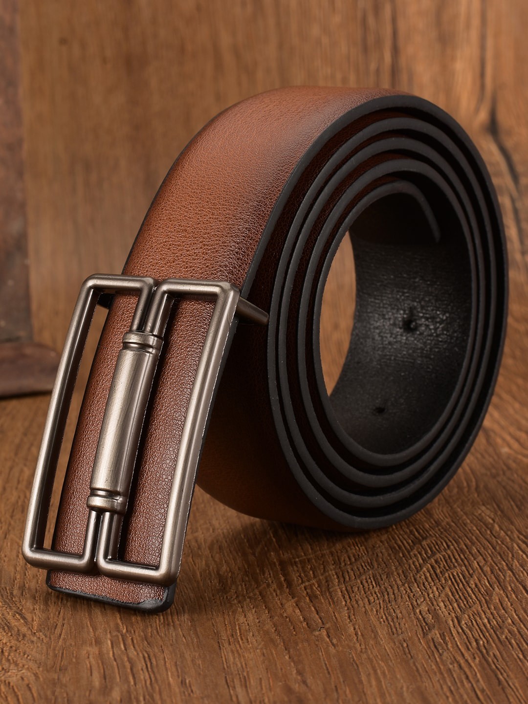 

BuckleUp Men Tan Solid Formal Belt