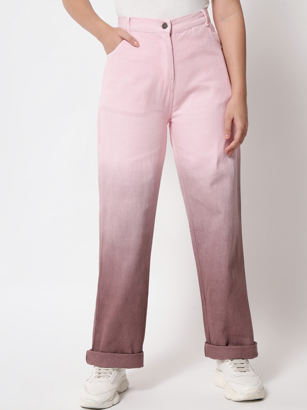 

Orchid Blues Women Pink Flared High-Rise Ombre Jeans