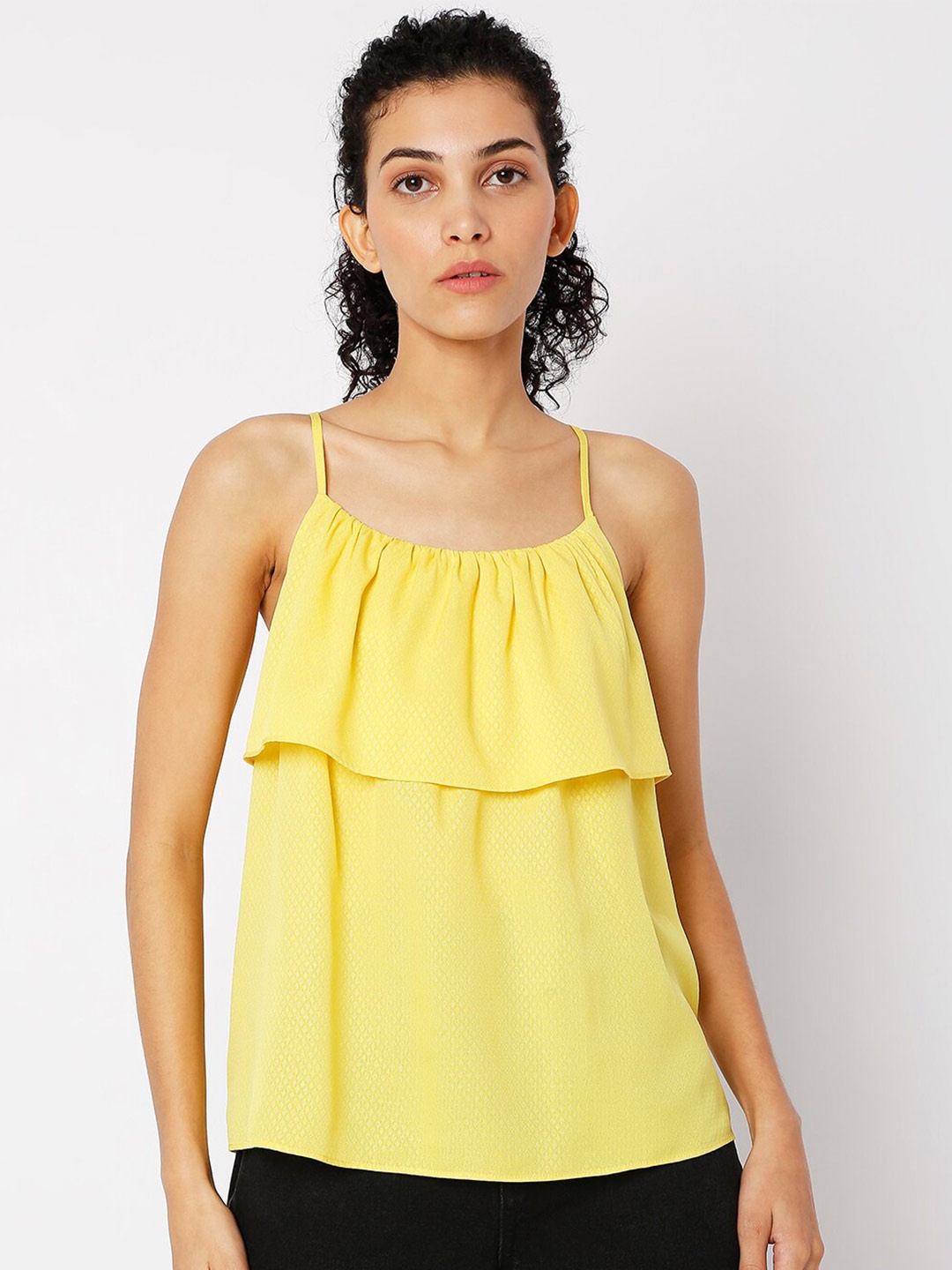 

Vero Moda WomenYellow Ruffles Top, Yellow