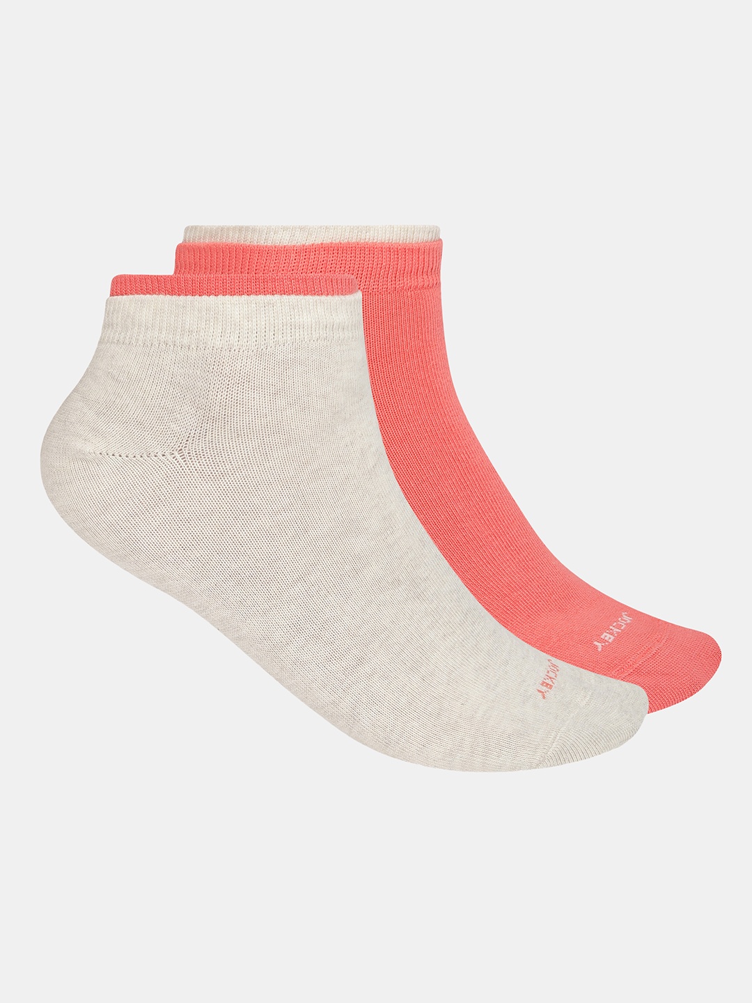 

Jockey Women Pack Of 2 Cream Coloured & Orange Coloured Solid Ankle Length Socks