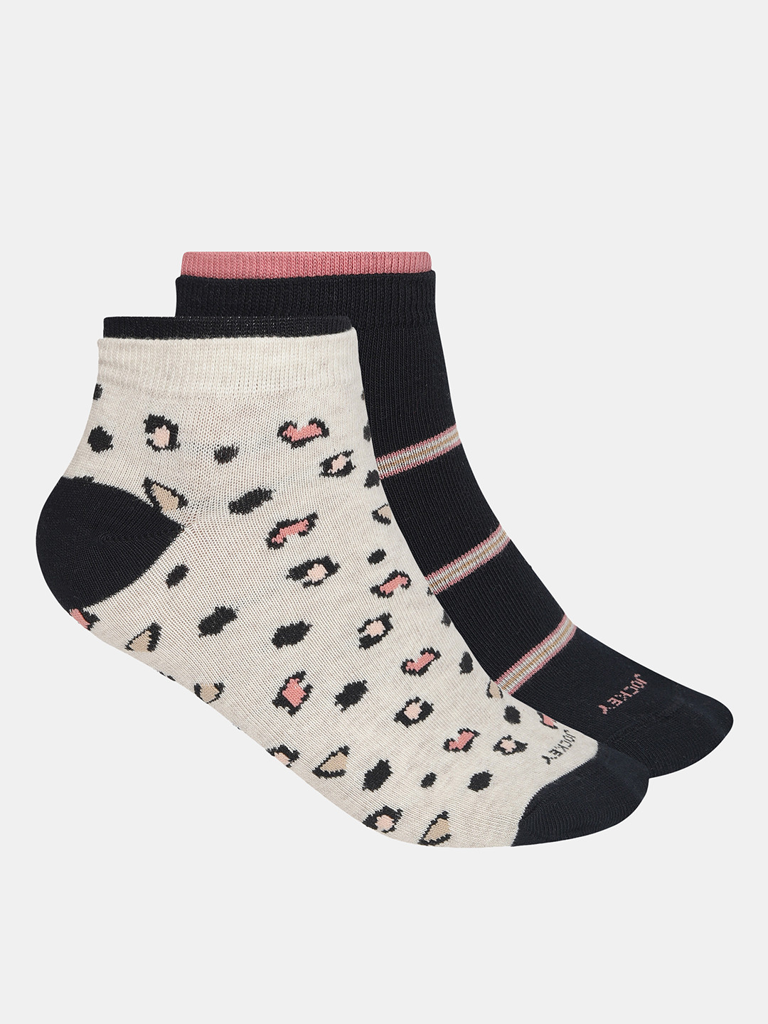 

Jockey Women Pack Of 2 Printed Ankle-Length Socks, Cream