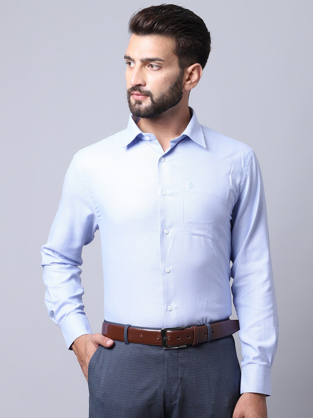 

Cantabil Men Blue Casual Shirt