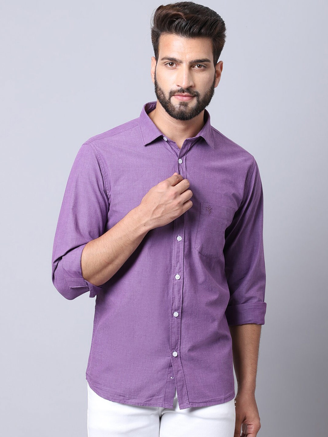 

Cantabil Men Purple Casual Shirt