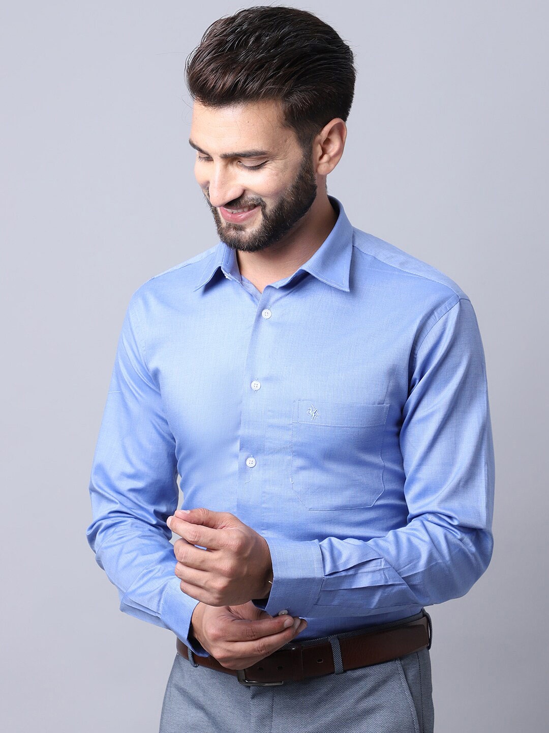 

Cantabil Men Blue Casual Shirt