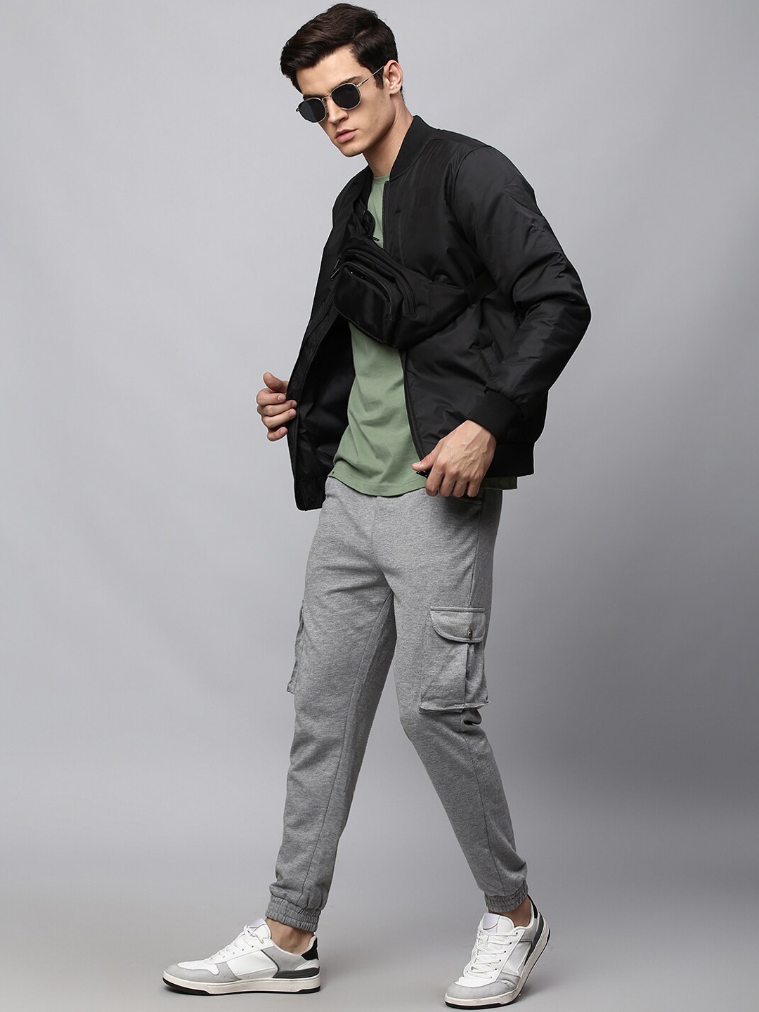 

High Star Men Black Solid Open Front Jacket