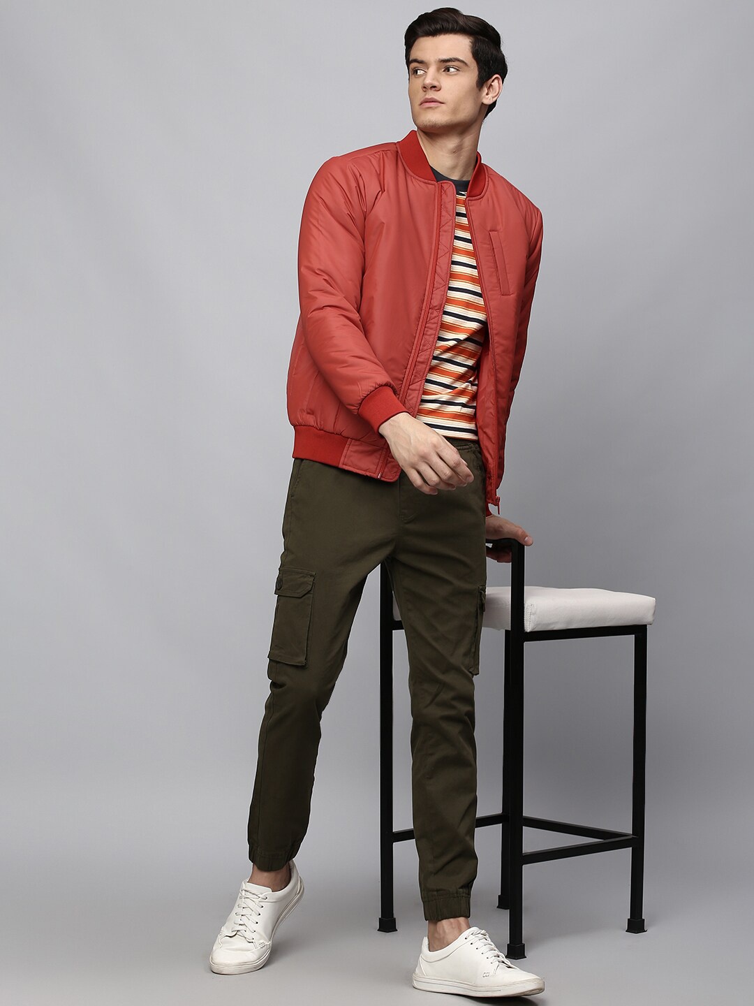 

High Star Men Rust Bomber Jacket