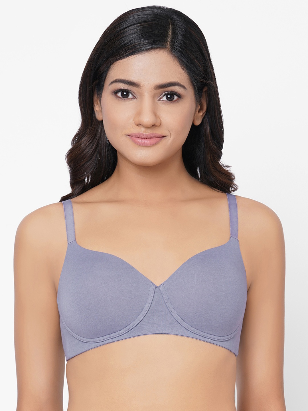 

Wacoal Women Grey Lightly Padded Non-Wired Half Coverage T-shirt Bra