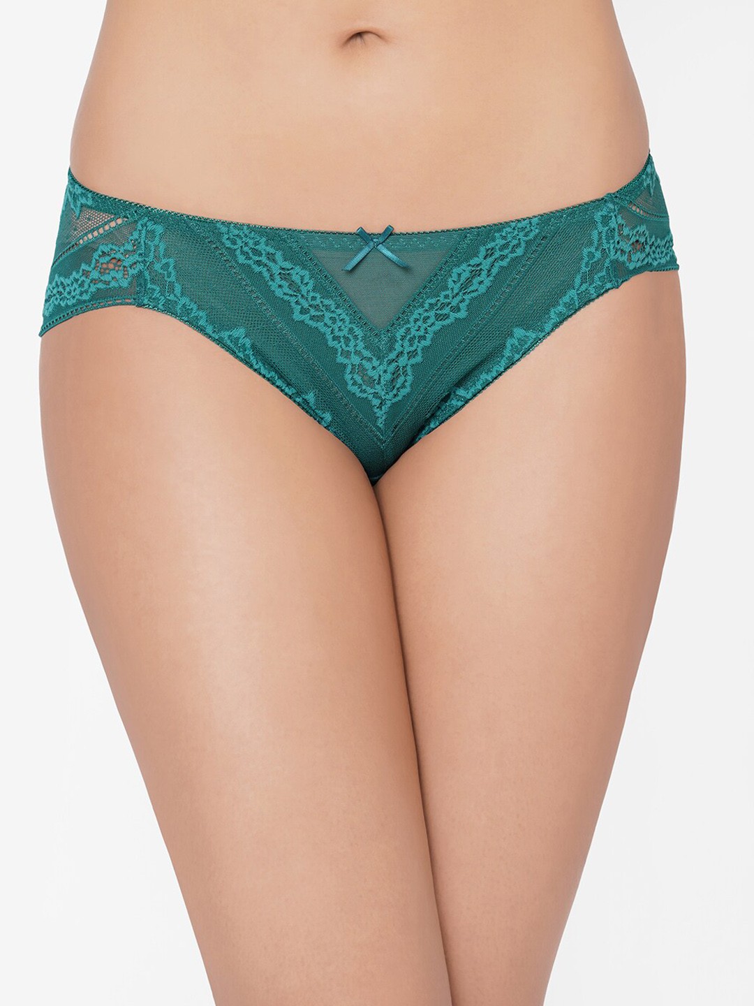 

Wacoal Women Green Lace Detail Low Rise Bikini Brief