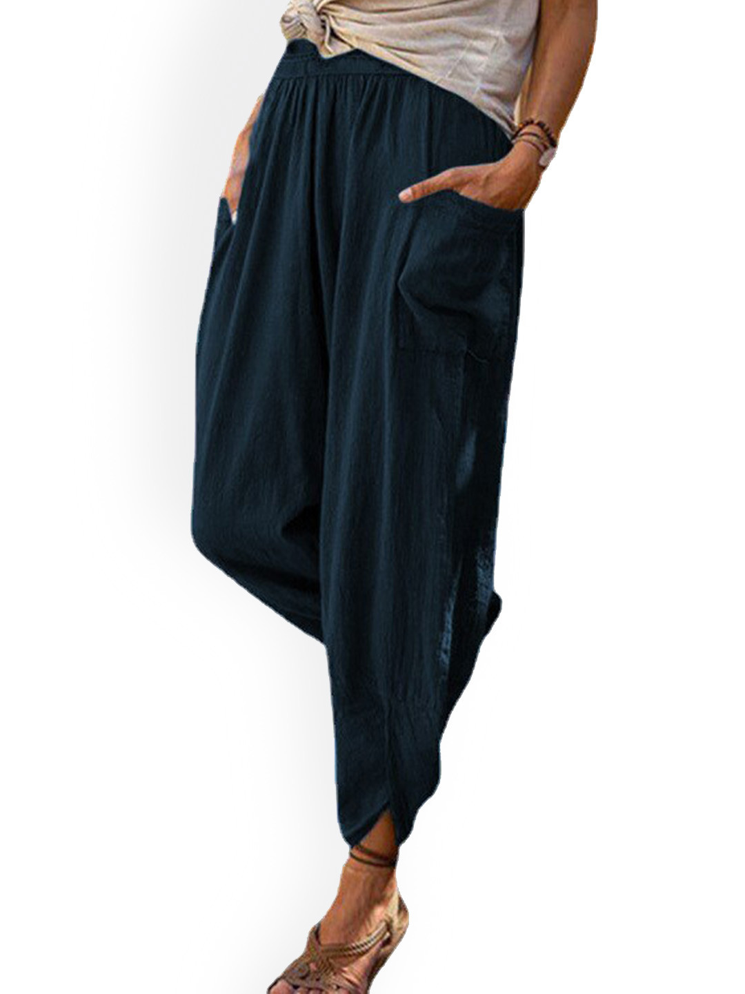 

La Aimee Women Blue Solid Trousers