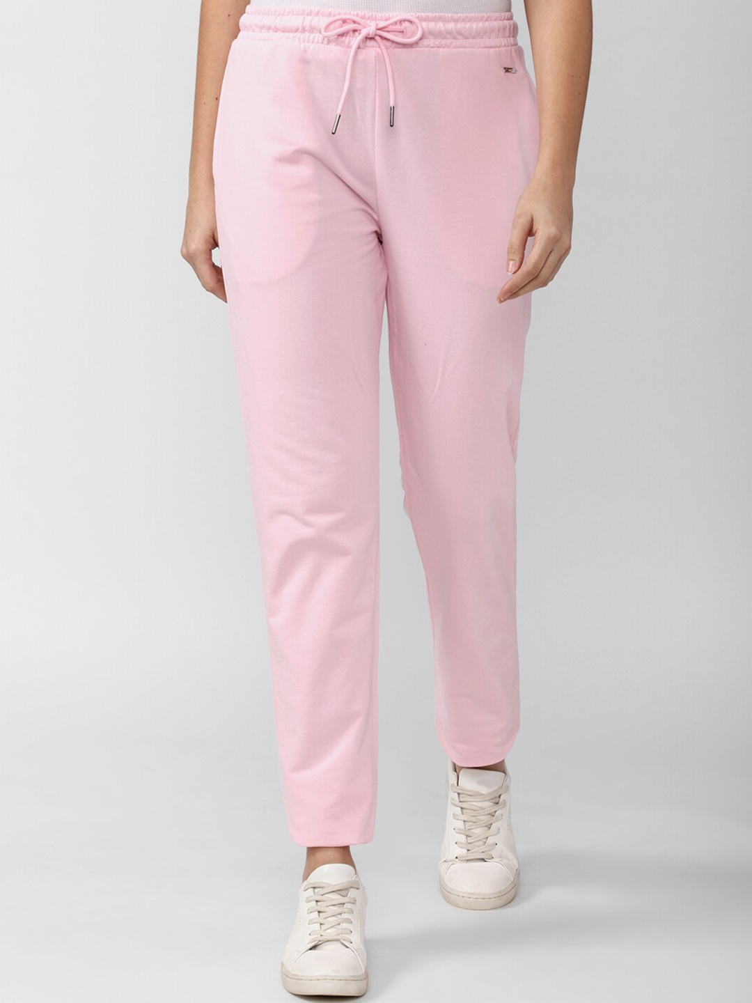 

Van Heusen Woman Women Pink Solid Cotton Joggers Trousers