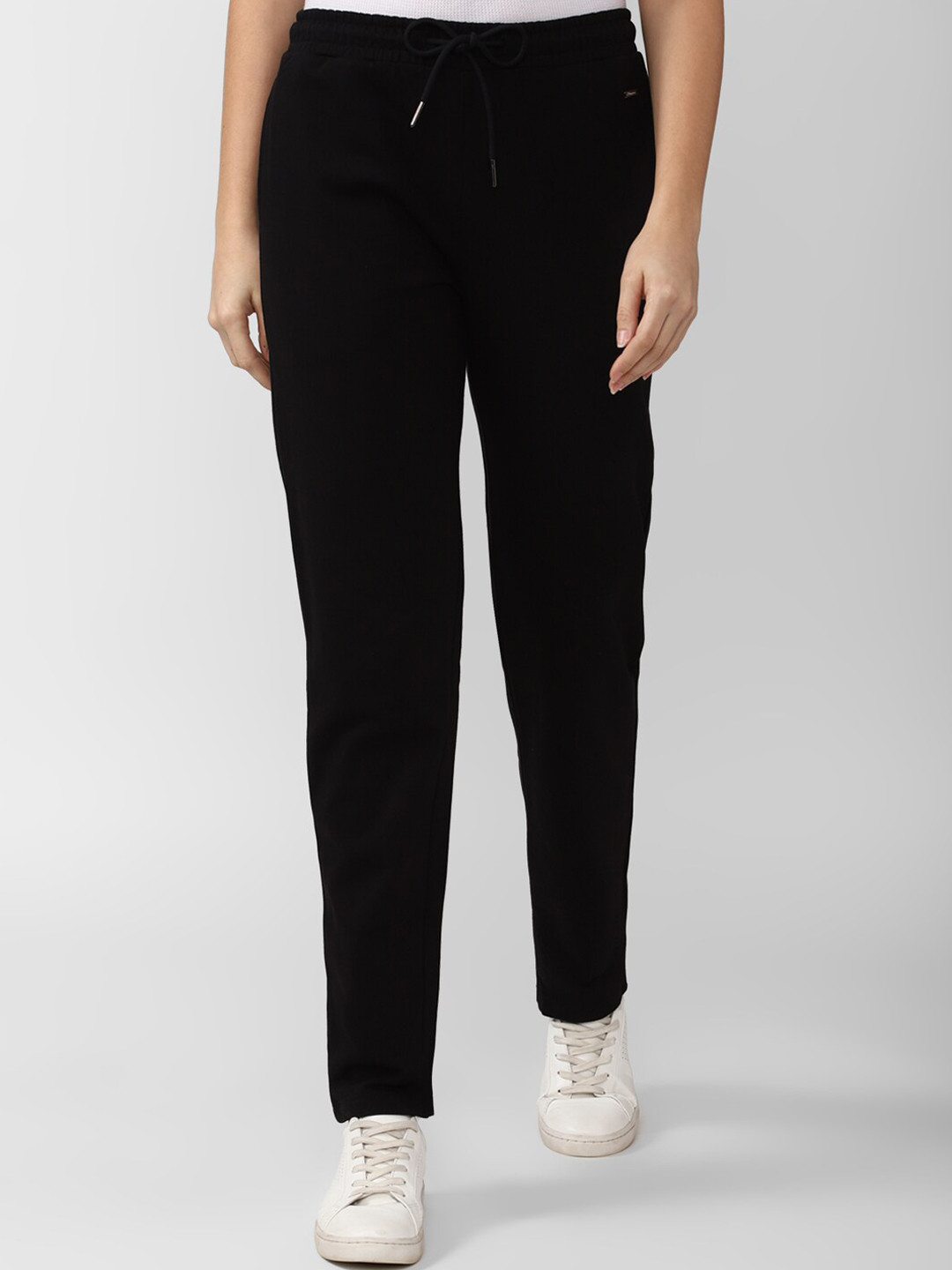 

Van Heusen Woman Women Black Solid Cotton Joggers Trousers