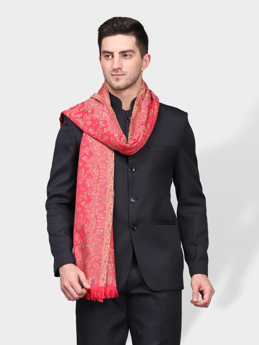 

WEAVERS VILLA Men Rose Woven Design Shawl