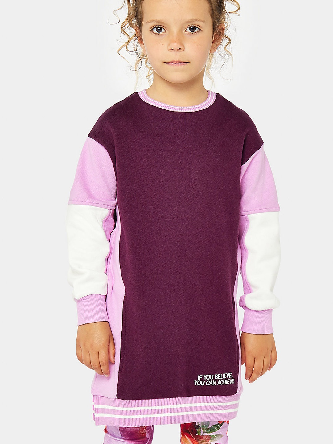 

mothercare Girls Pure Cotton Jumper Dress, Purple