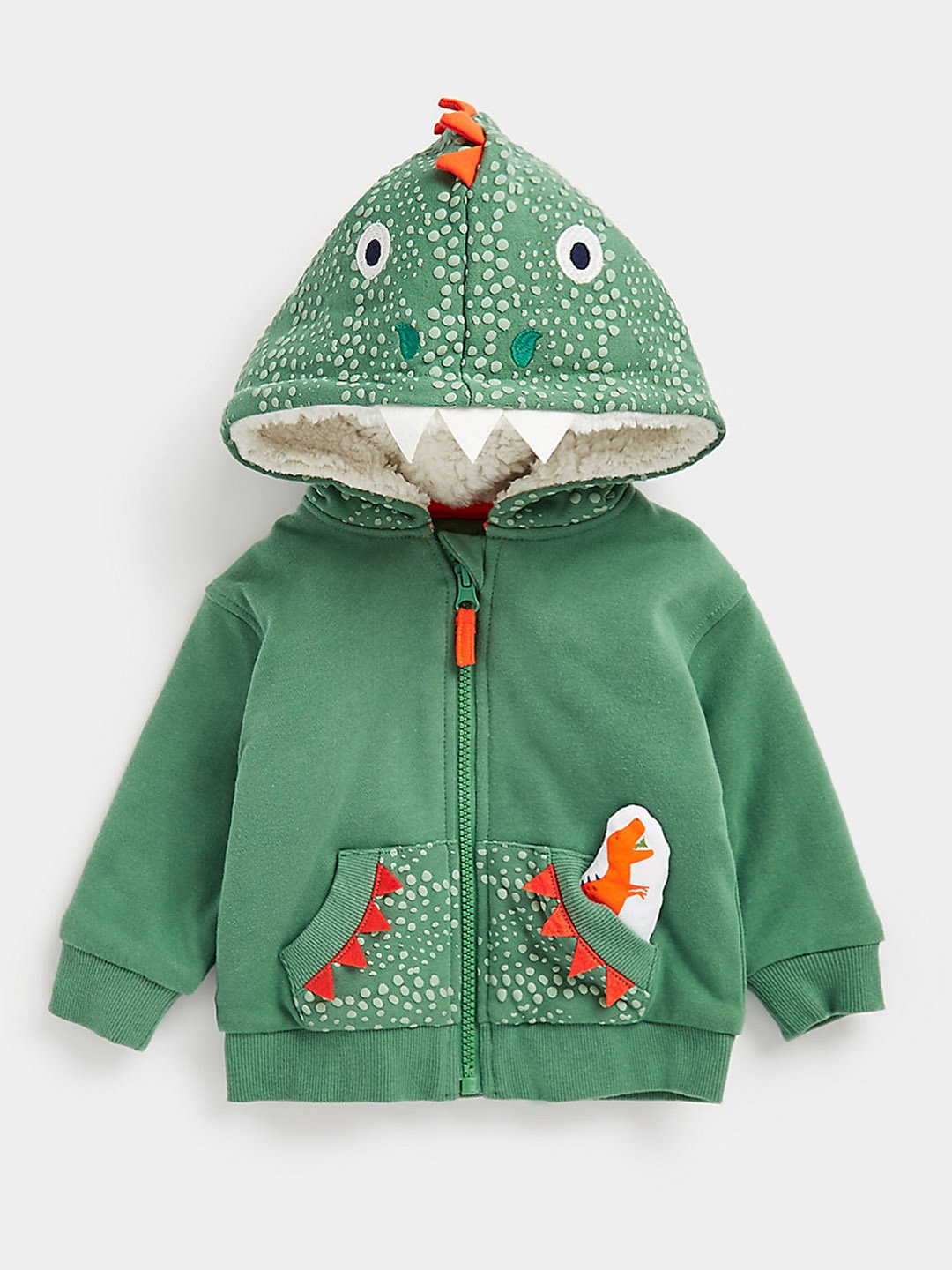 

mothercare Boys Hooded Sweatshirt With Applique Detail, Green