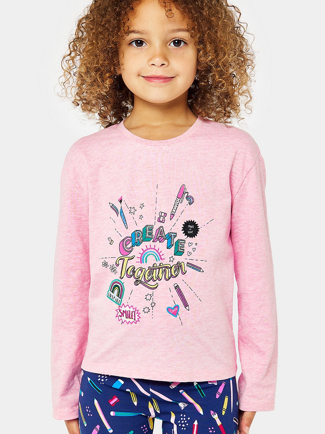 

mothercare Girls Printed Pure Cotton T-shirt, Pink