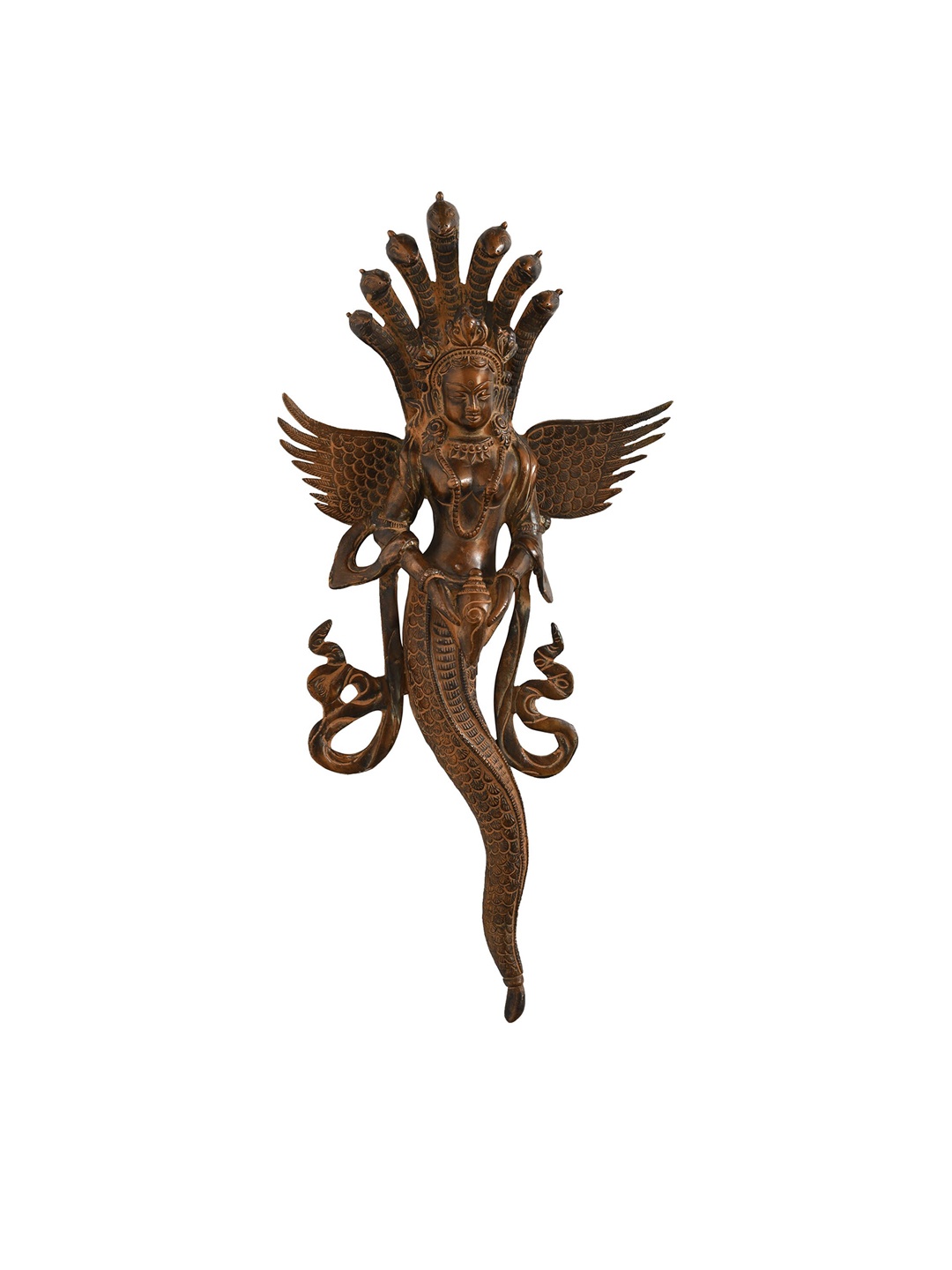 

Exotic India Brown Textured Naga Kanya Wall Hanging