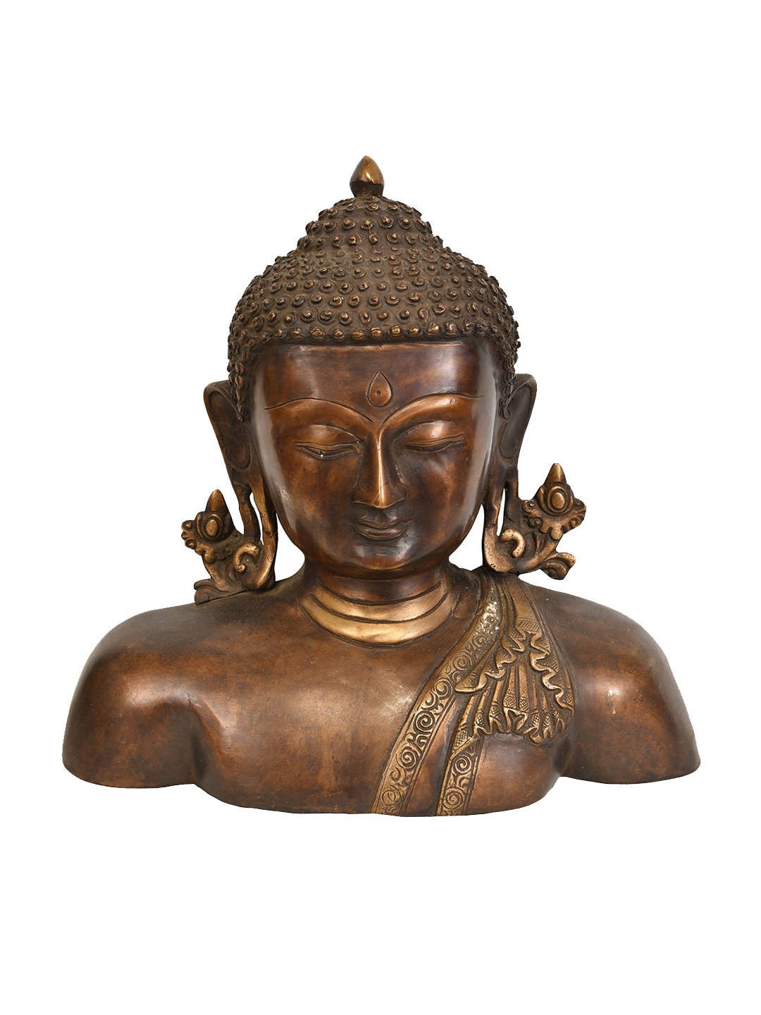

Exotic India Brown Textured Monotone Buddha Bust Wall Hanging