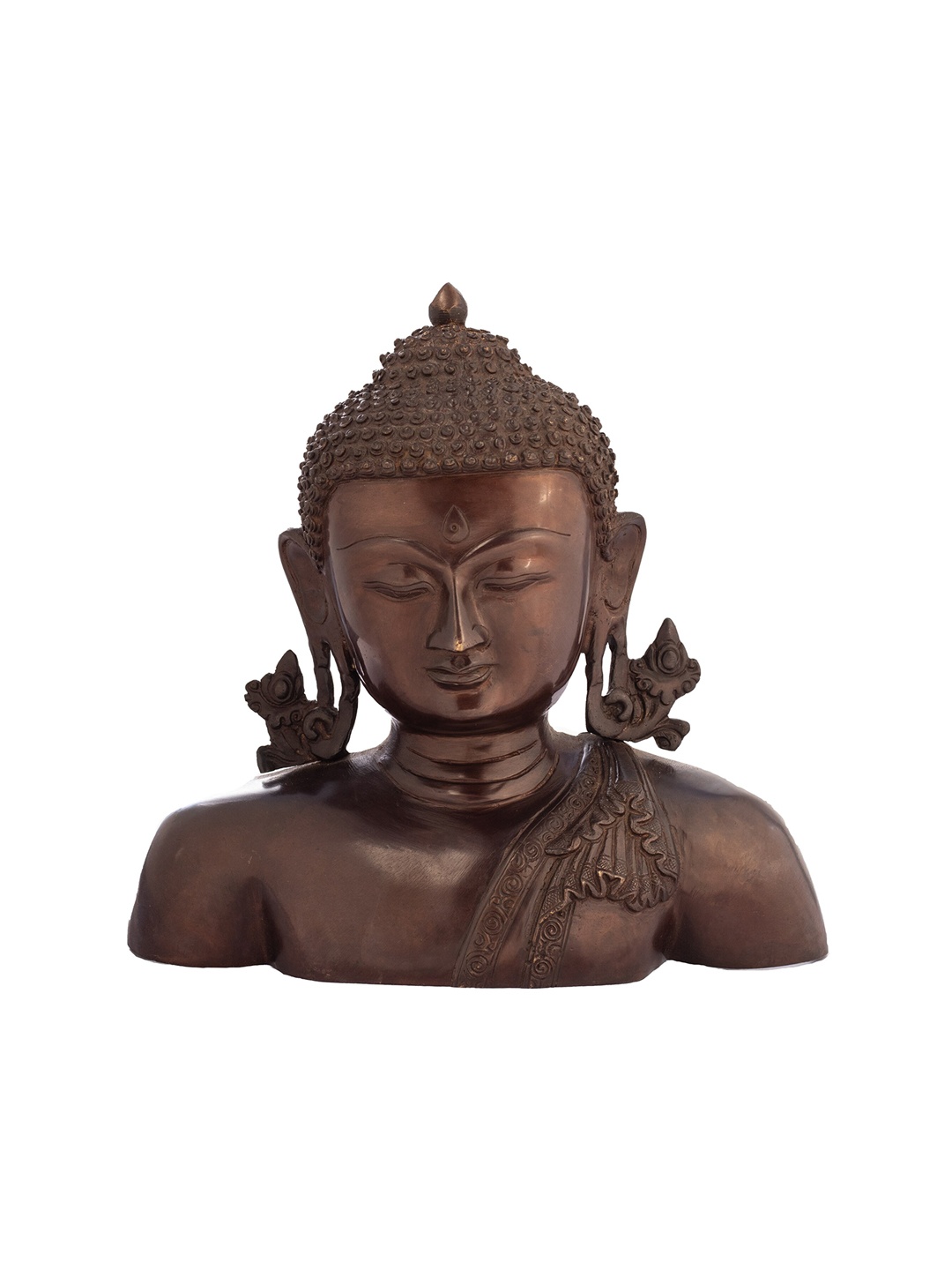 

Exotic India Brown Textured Monotone Buddha Bust Wall Hanging