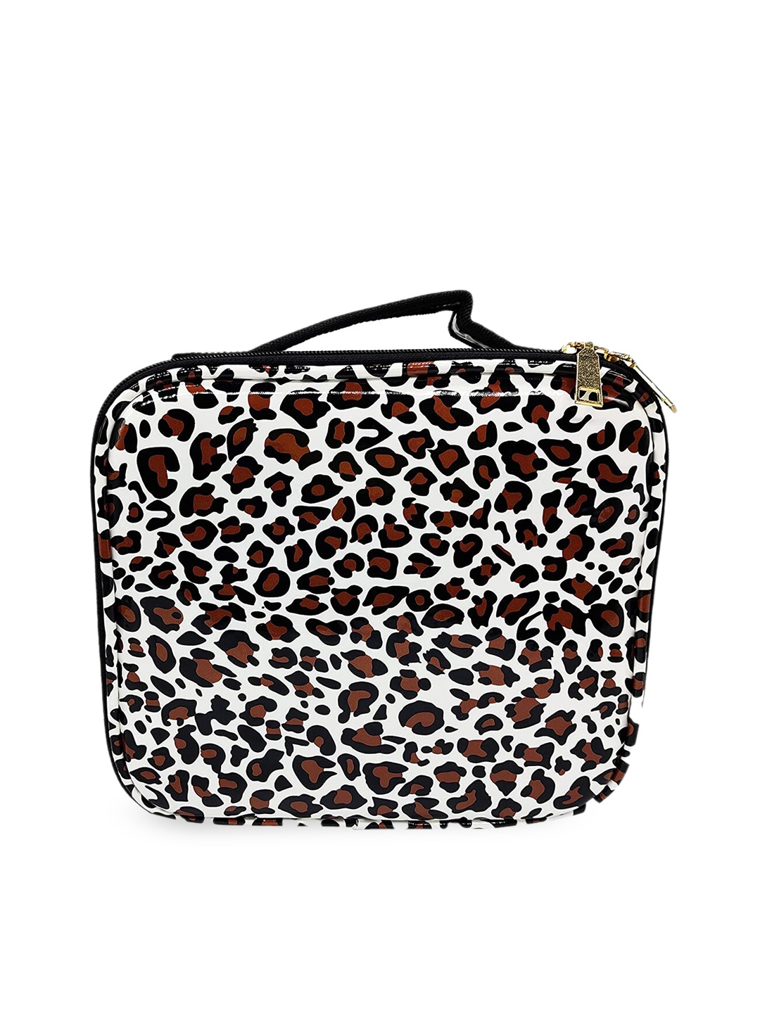

HOUSE OF QUIRK Women Black & White Printed Makeup Cosmetic Storage Case, Brown