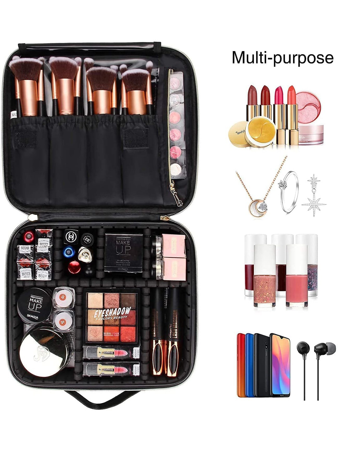

HOUSE OF QUIRK Women Green Solid Makeup Cosmetic Storage Case