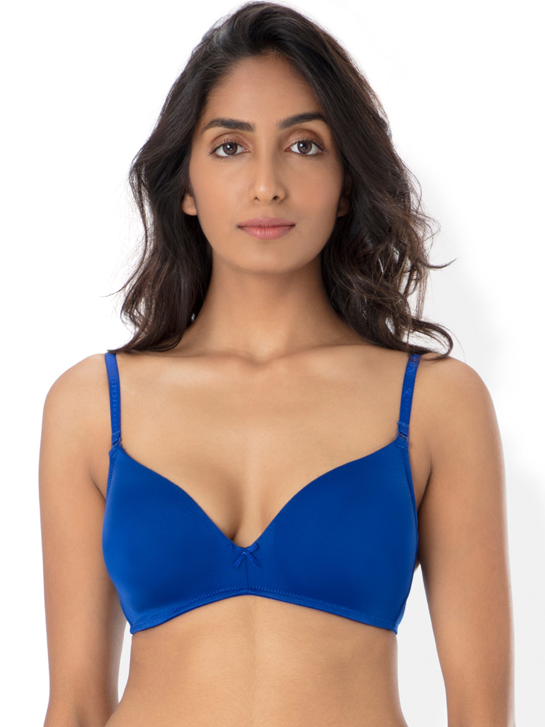 

PrettySecrets Blue Solid Non-Wired Lightly Padded T-shirt Bra B0017