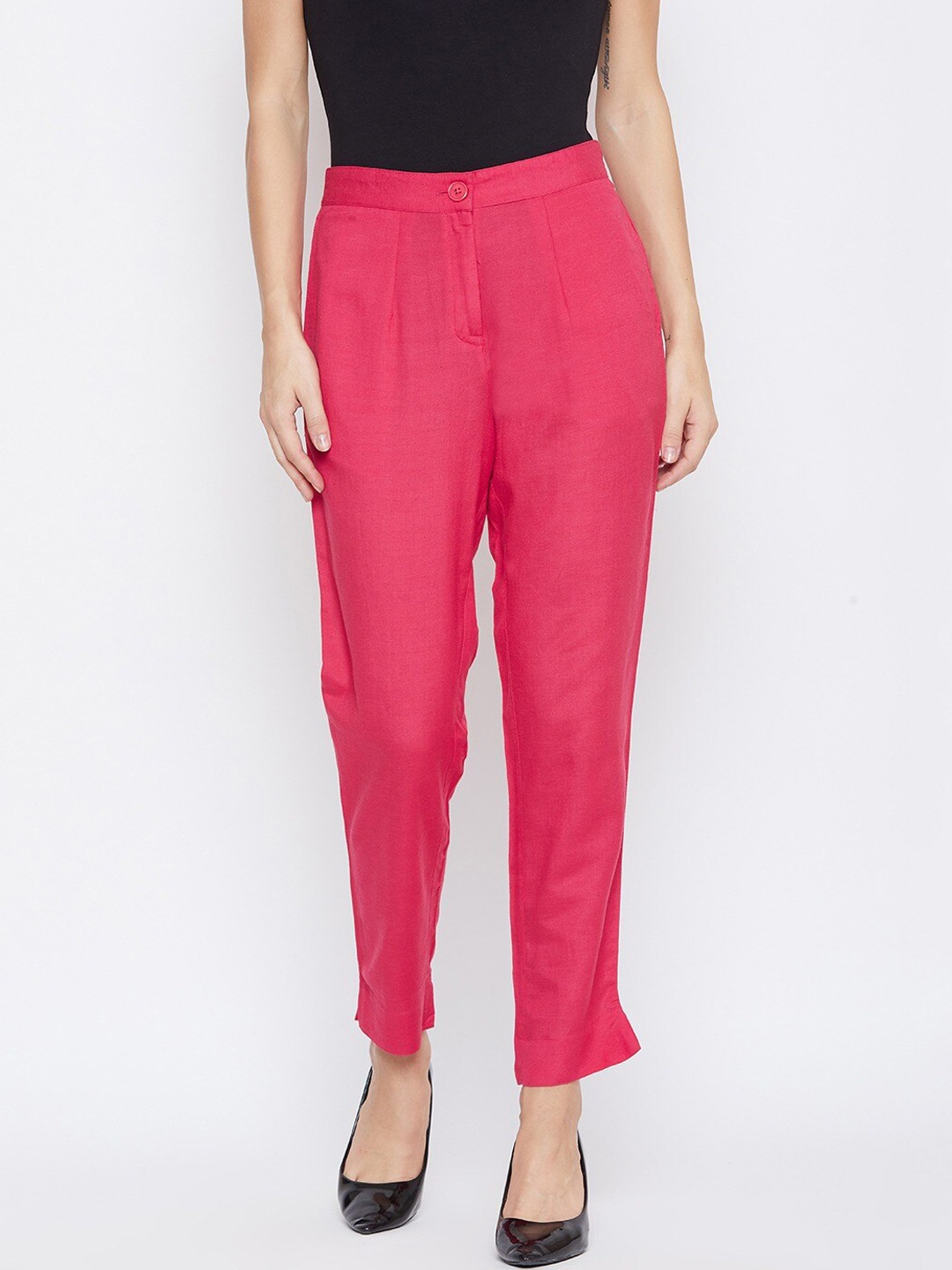 

fabGLOBAL Women Pink Slim Fit Trouser