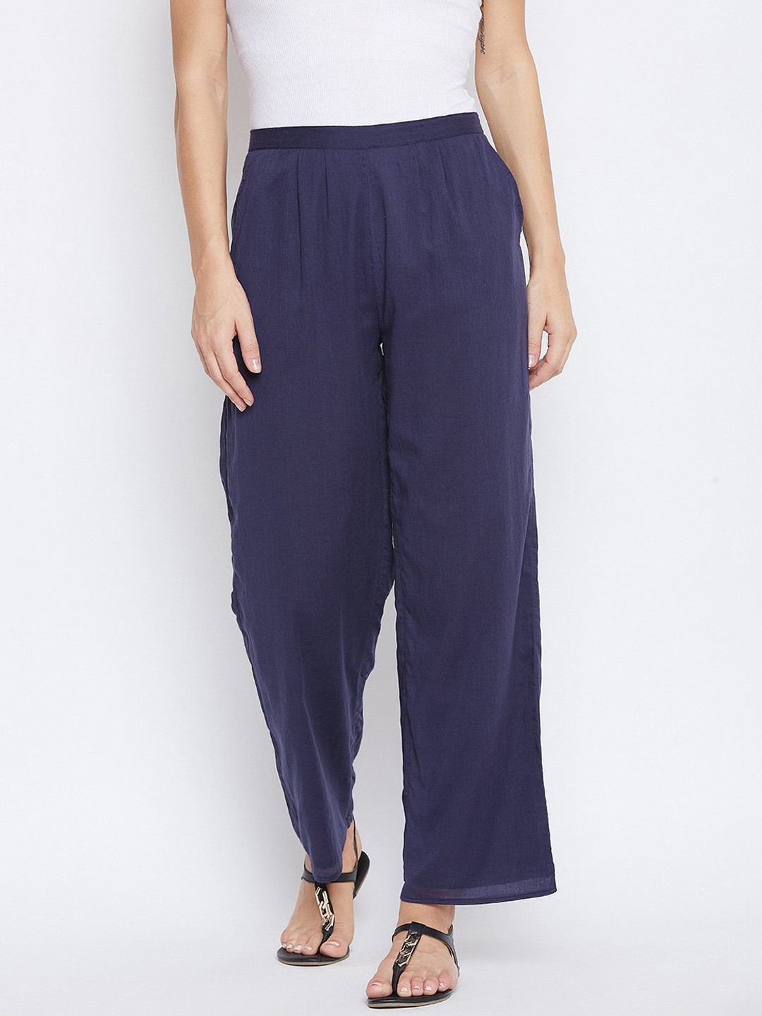 

fabGLOBAL Women Navy Blue Trousers