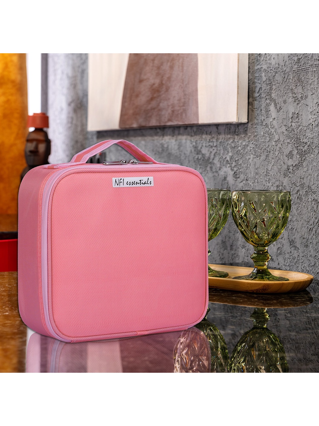 

NFI essentials Women Pink Solid Makeup Organiser