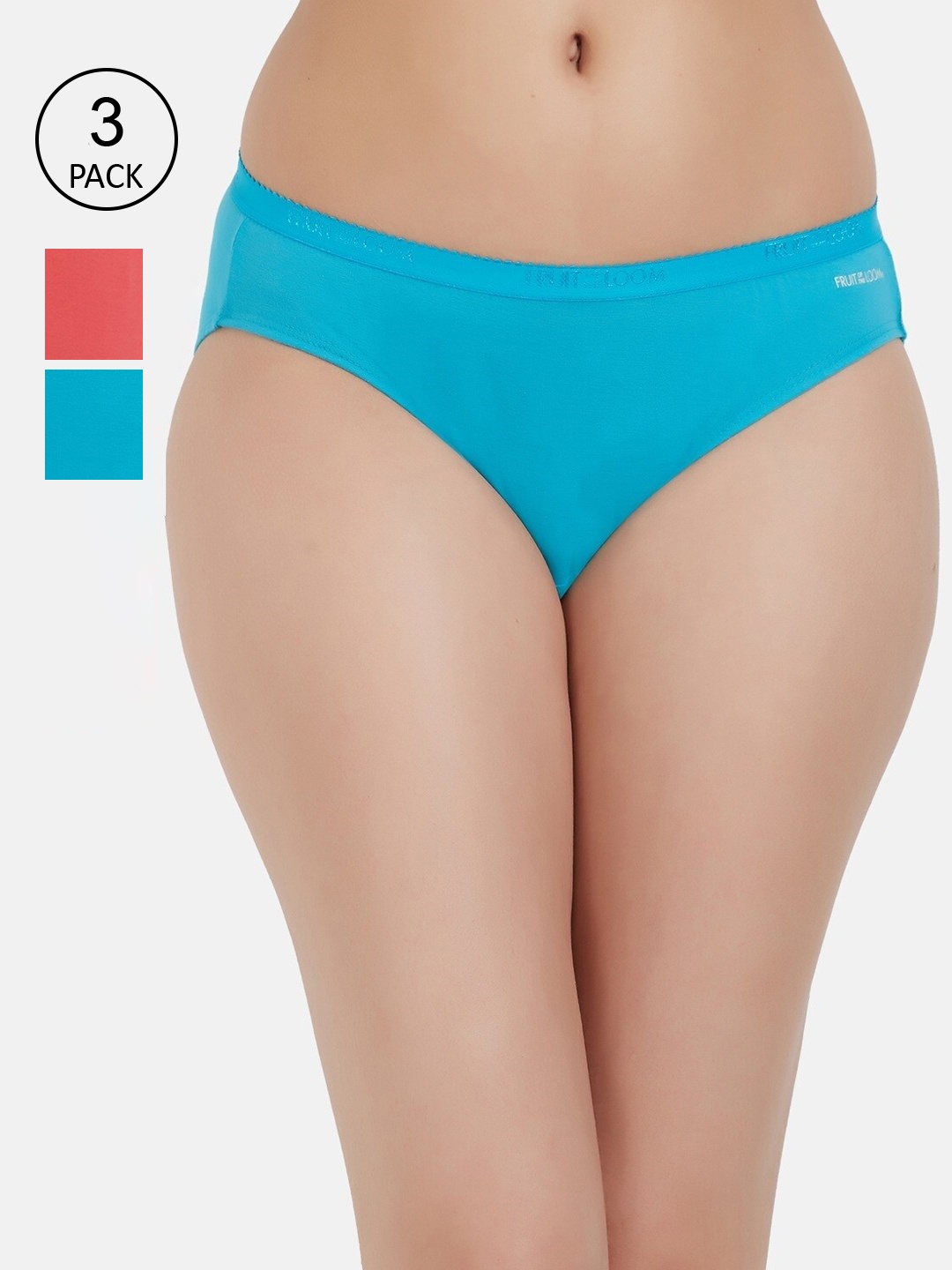 

Fruit of the loom Women Pack of 2 solid Cotton Bikini Briefs, Orange