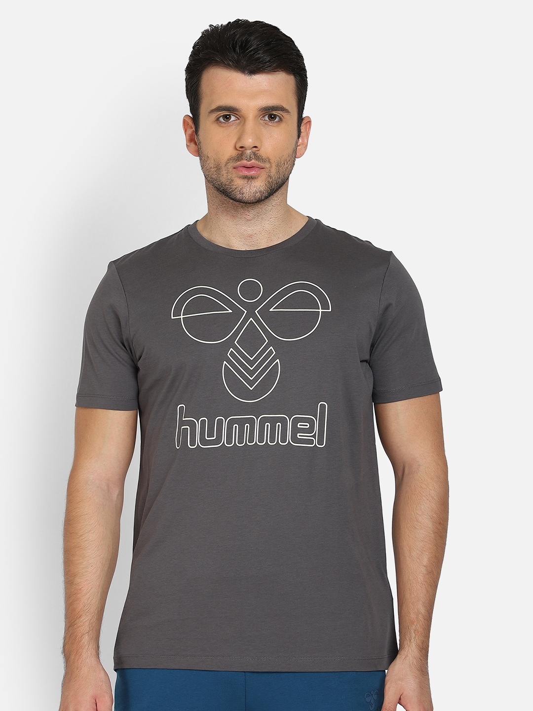 

hummel Men Grey Printed T-shirt