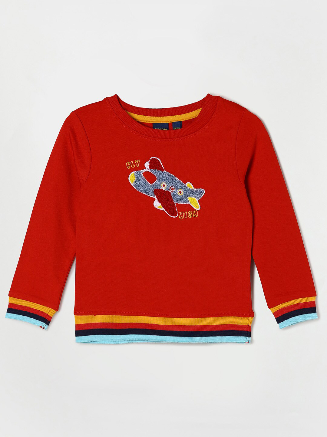 

Juniors by Lifestyle Boys Red Printed Cotton Sweatshirt