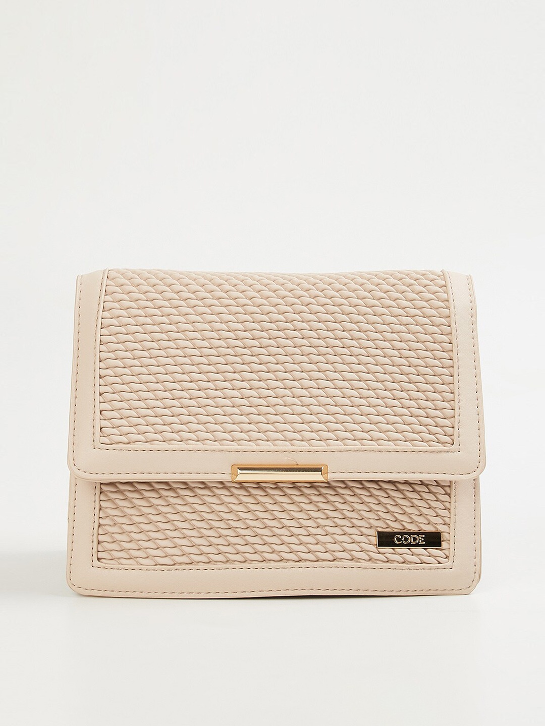 

CODE by Lifestyle Women Beige Textured Synthetic Sling Bag