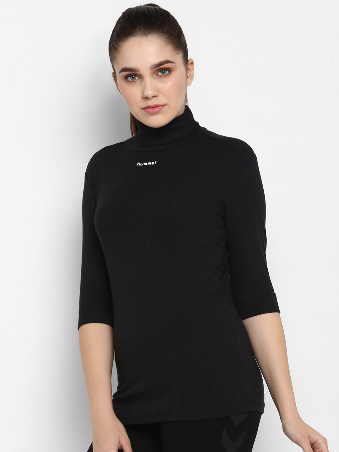 

hummel Women Black High Neck T-shirt