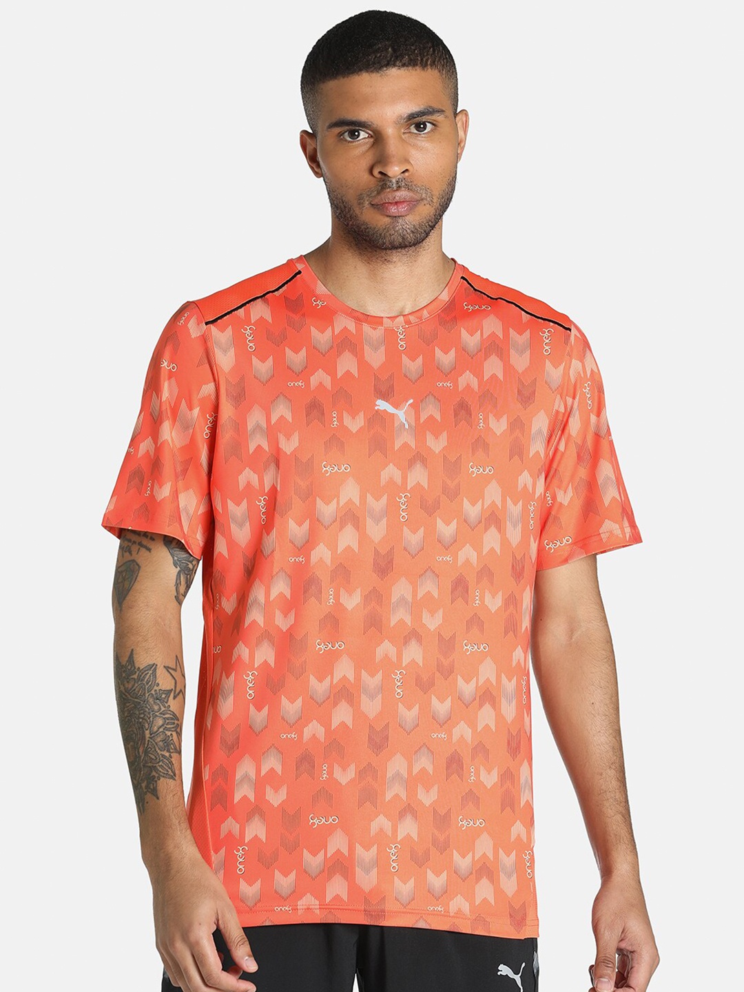 

one8 x PUMA Men Orange VK AOP Tee Printed Slim Fit T-shirt