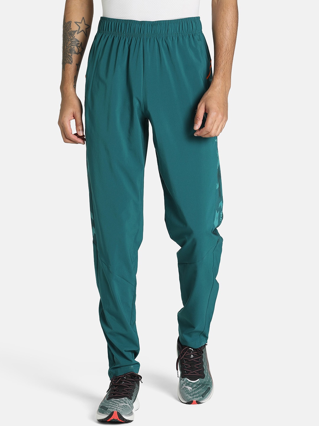 

one8 x PUMA Men Green Solid Slim-Fit VK Track Pants