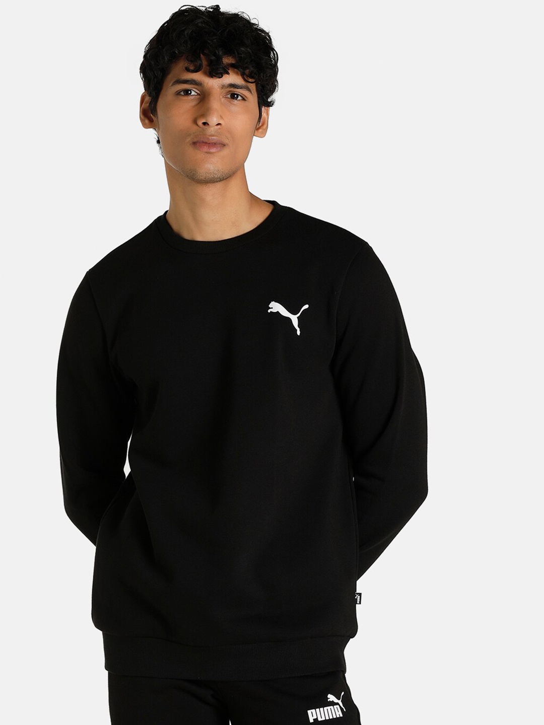 

Puma Men Black Solid Essential Small Logo Regular Fit Sweatshirt