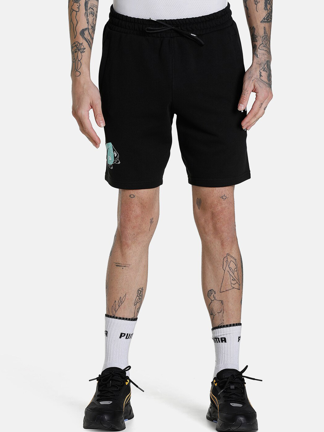 

Puma Men PUMA x POKMON Outdoor Regular Fit Sports Shorts, Black