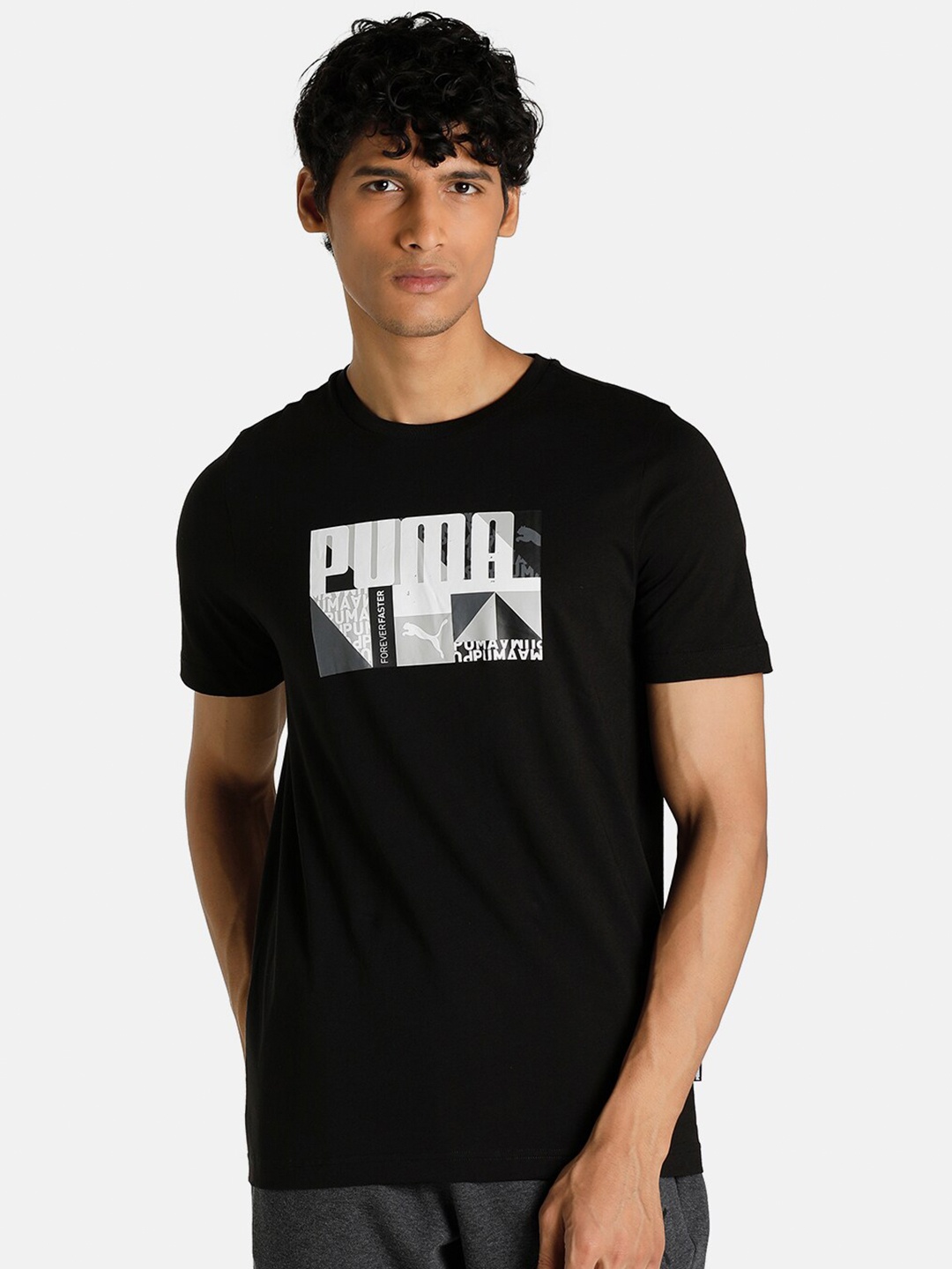 

Puma Men Black Monogram Graphic T-Shirt Sports