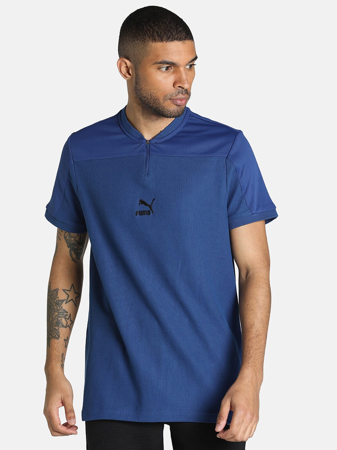 

Puma Men Slim Fit Overlay Polo T-Shirt, Blue