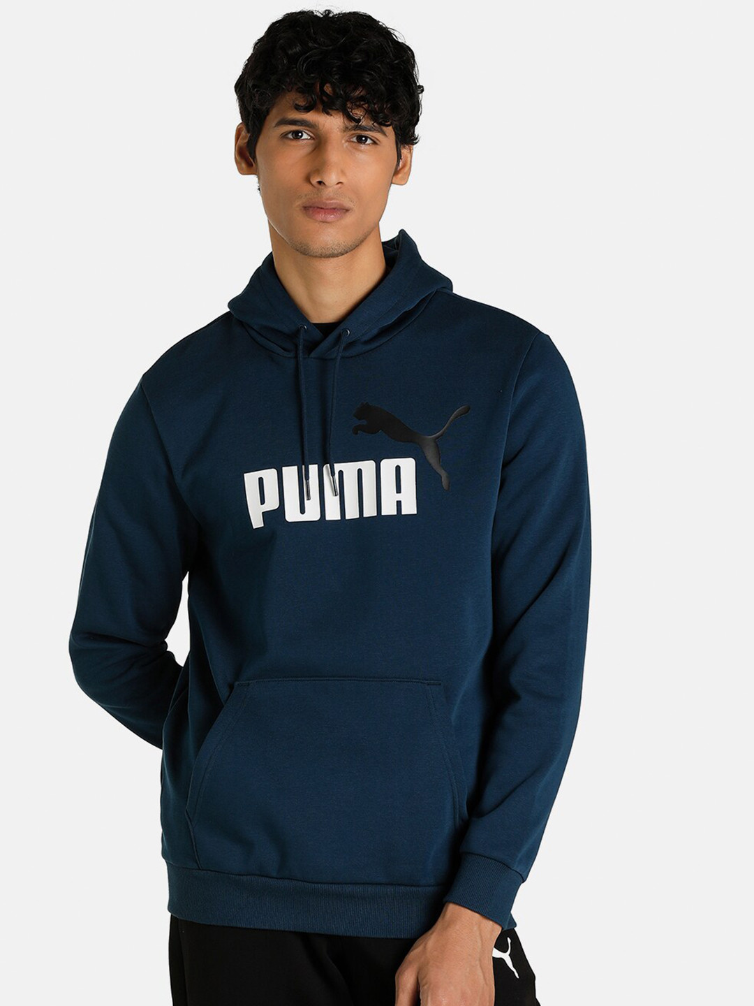 

Puma Men Navy Blue Essential+ 2 Colour Big Logo Regular Fit Hoodie