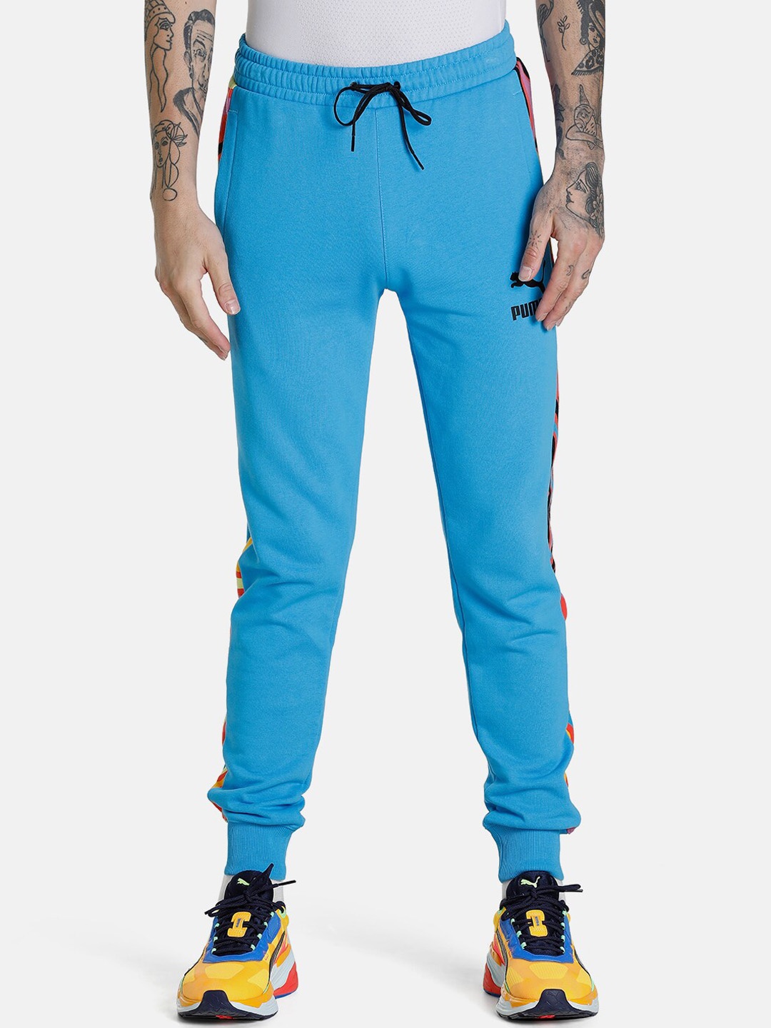 

Puma Men Blue Lava Flow T7 Solid Cotton Joggers