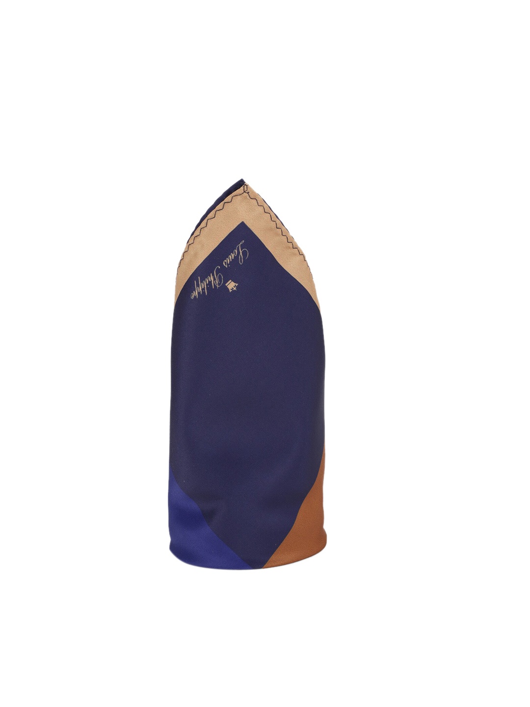 

Louis Philippe Men Blue & Brown Color Blocked Polyester Pocket Square