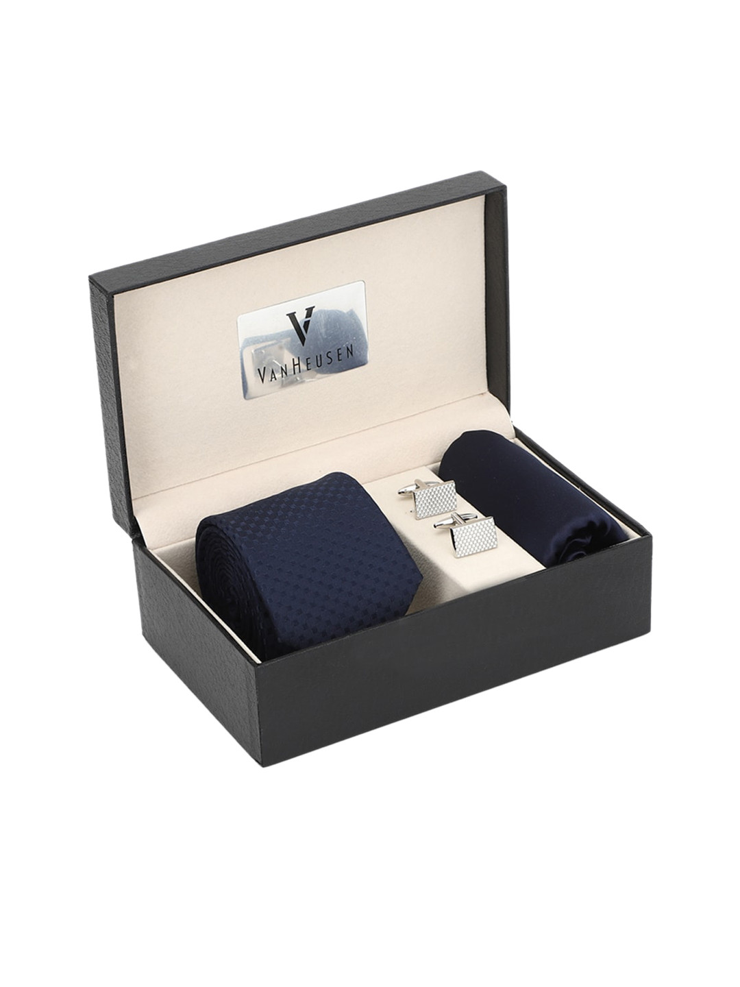 

Van Heusen Men Navy Blue Printed Accessory Gift Set